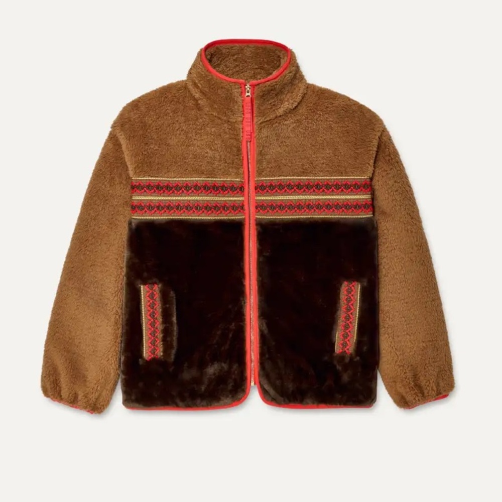 UGG Sherpa & Faux Fur Marlene Color-Blocked Jacket Women’s Size Medium (NWT)
